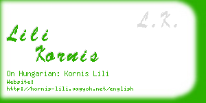 lili kornis business card